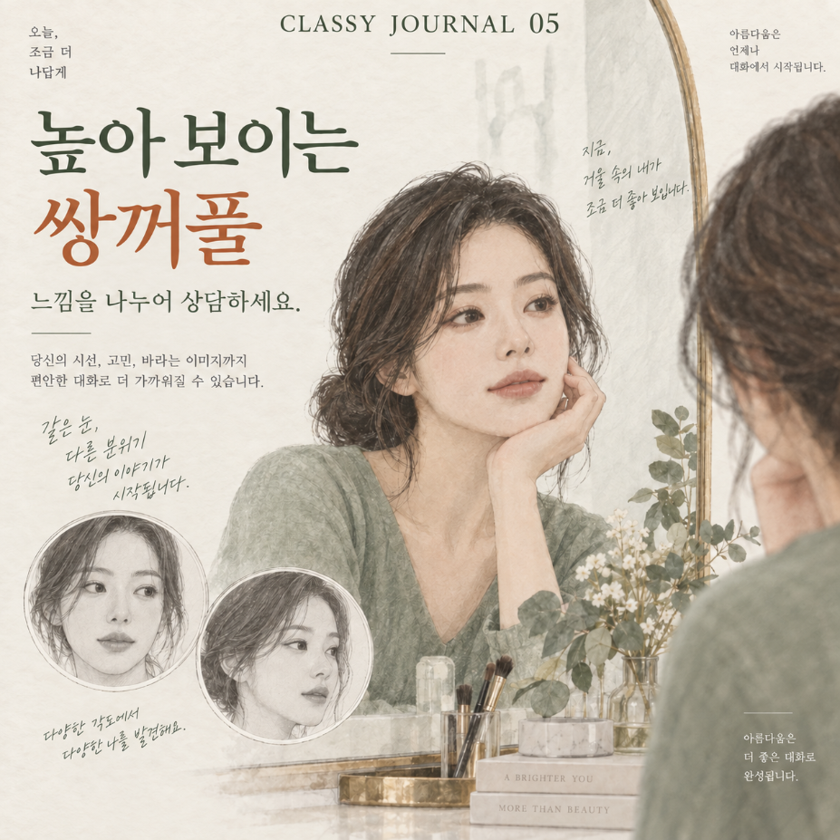 높거나 두꺼워 보이는 쌍꺼풀 상담 주제 표지