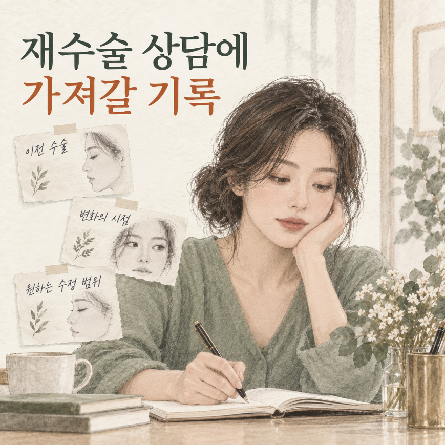 이전 수술과 변화 시점, 수정 범위를 준비하는 상담 기록