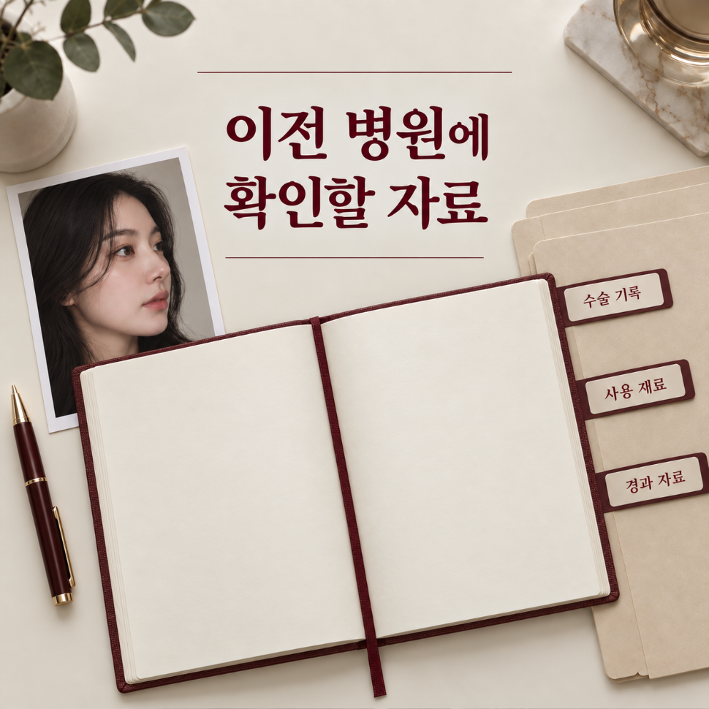 수술 기록과 사용 재료, 경과 자료를 확인하는 준비 목록