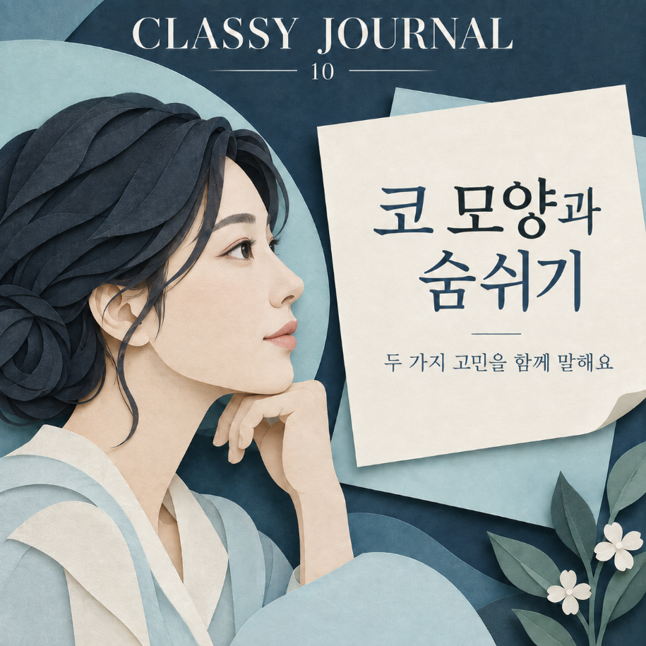 코 모양과 숨쉬기 불편을 함께 이야기하는 상담 표지